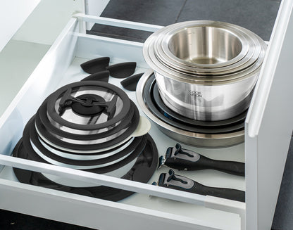 Jeu de 24 pièces avec couvercle noir, pack complet - Cookvision