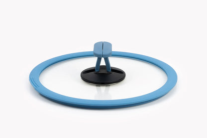 Couvercle empilable en verre bleu, diamètre 22 cm - Cookvision