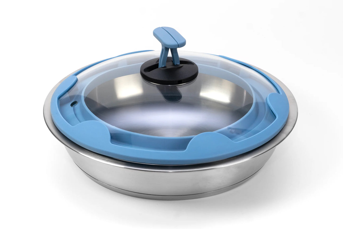 Couvercle gourmet en verre bleu, diamètre 28/24 cm - Cookvision