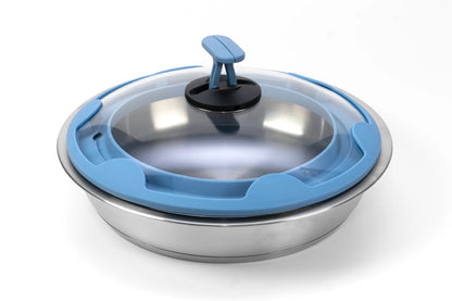 Couvercle gourmet en verre bleu, diamètre 28/24 cm - Cookvision