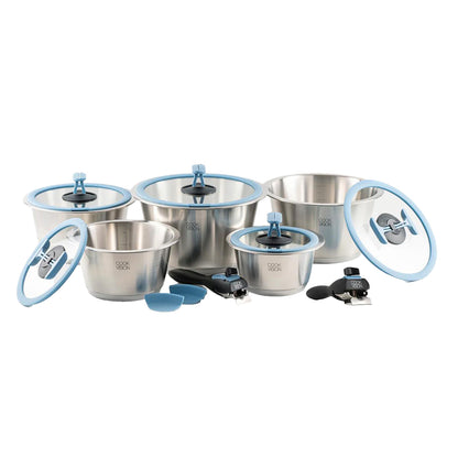 Jeu de 14 pièces avec couvercle bleu - Cookvision