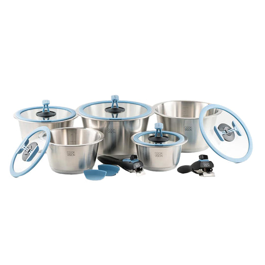 Jeu de 14 pièces avec couvercle bleu - Cookvision