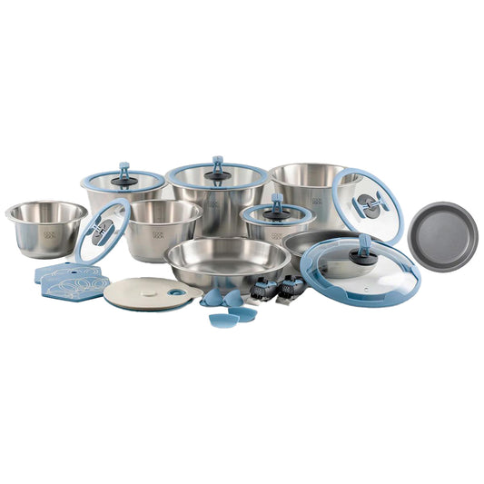 Jeu de 24 pièces avec couvercle bleu, pack complet - Cookvision