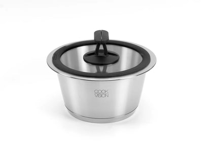 Couvercle empilable en verre noir, diamètre 24 cm - Cookvision