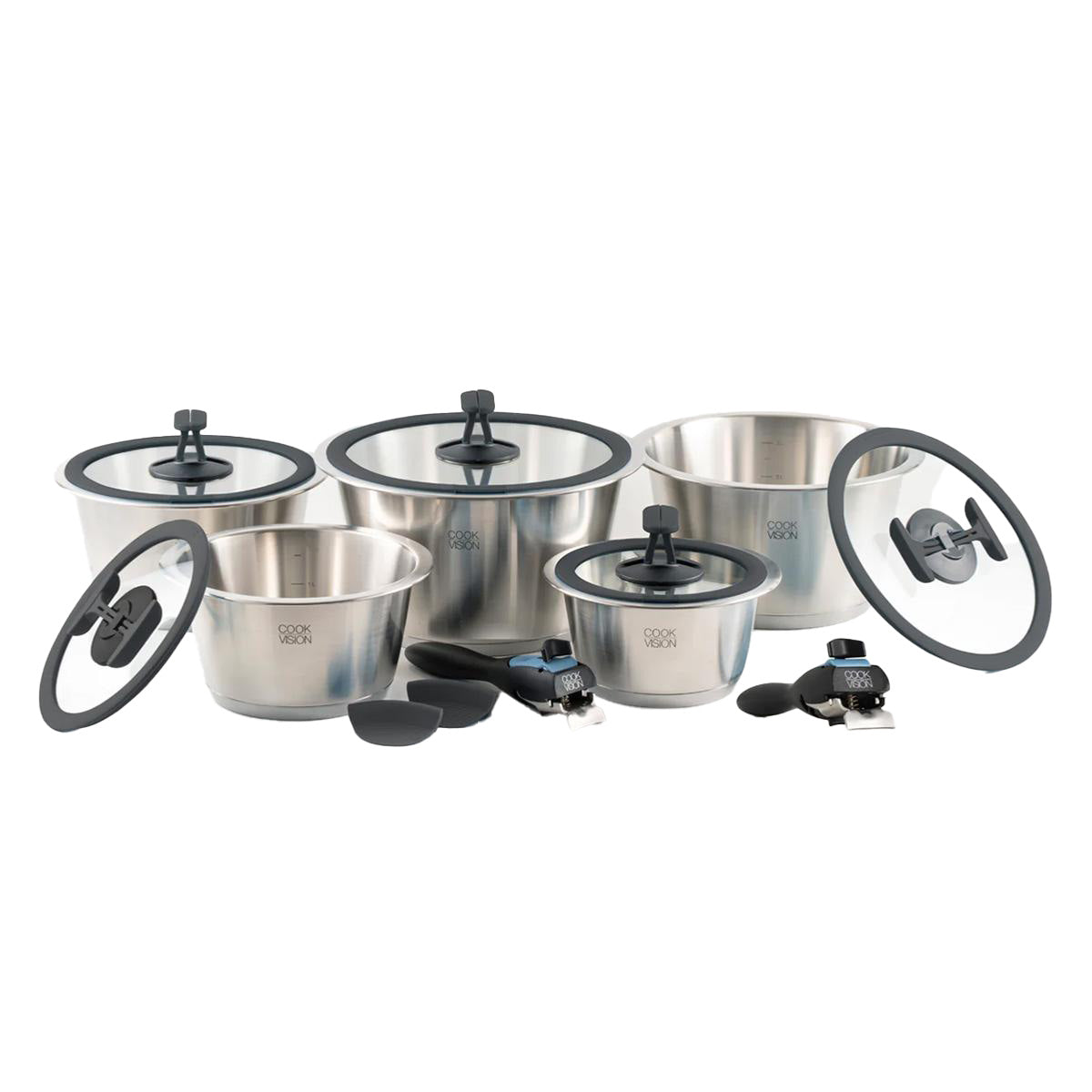 Jeu de 14 pièces avec couvercle noir - Cookvision