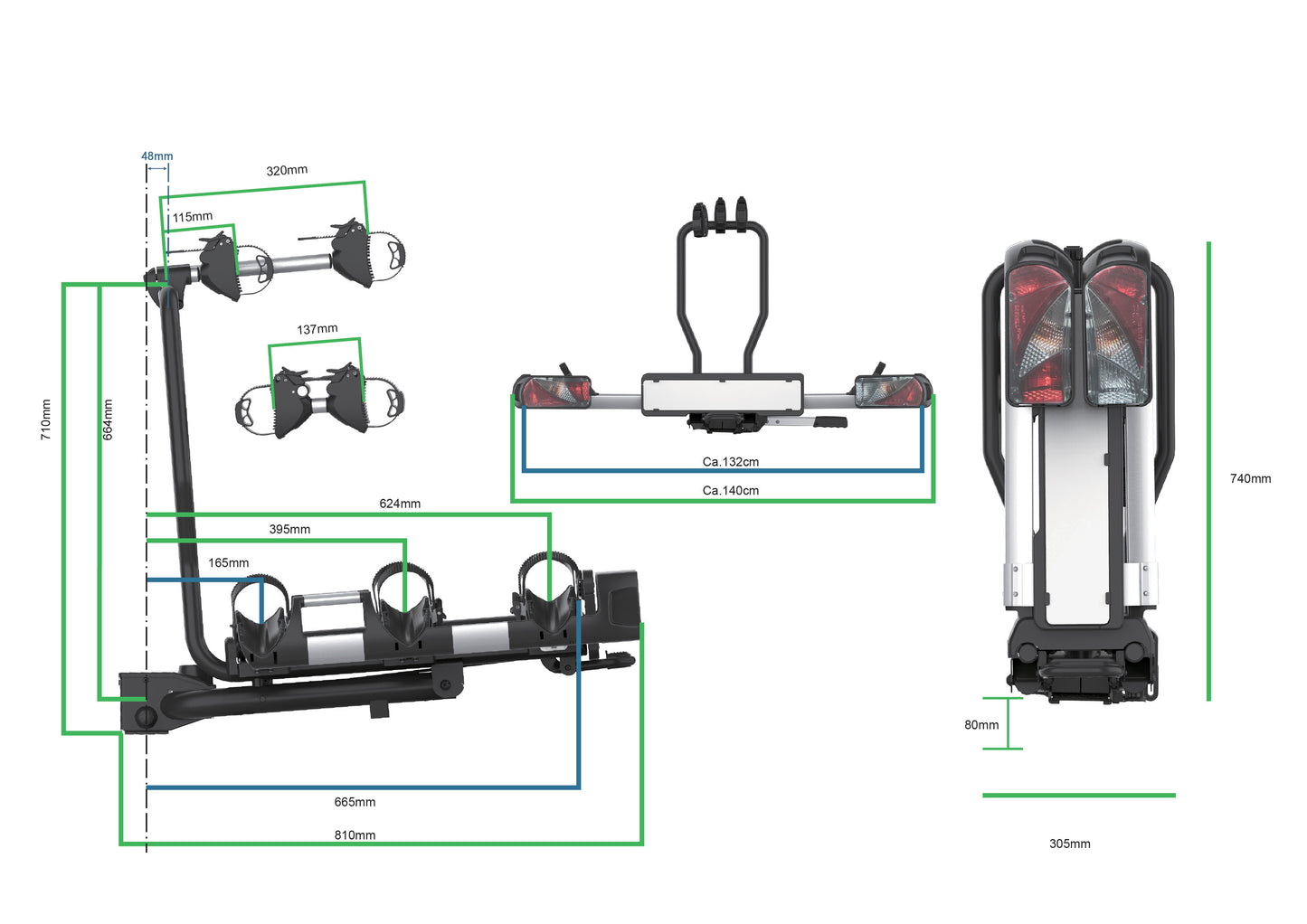 Porte-vélos 3 vélos PROBC3 - EUFAB