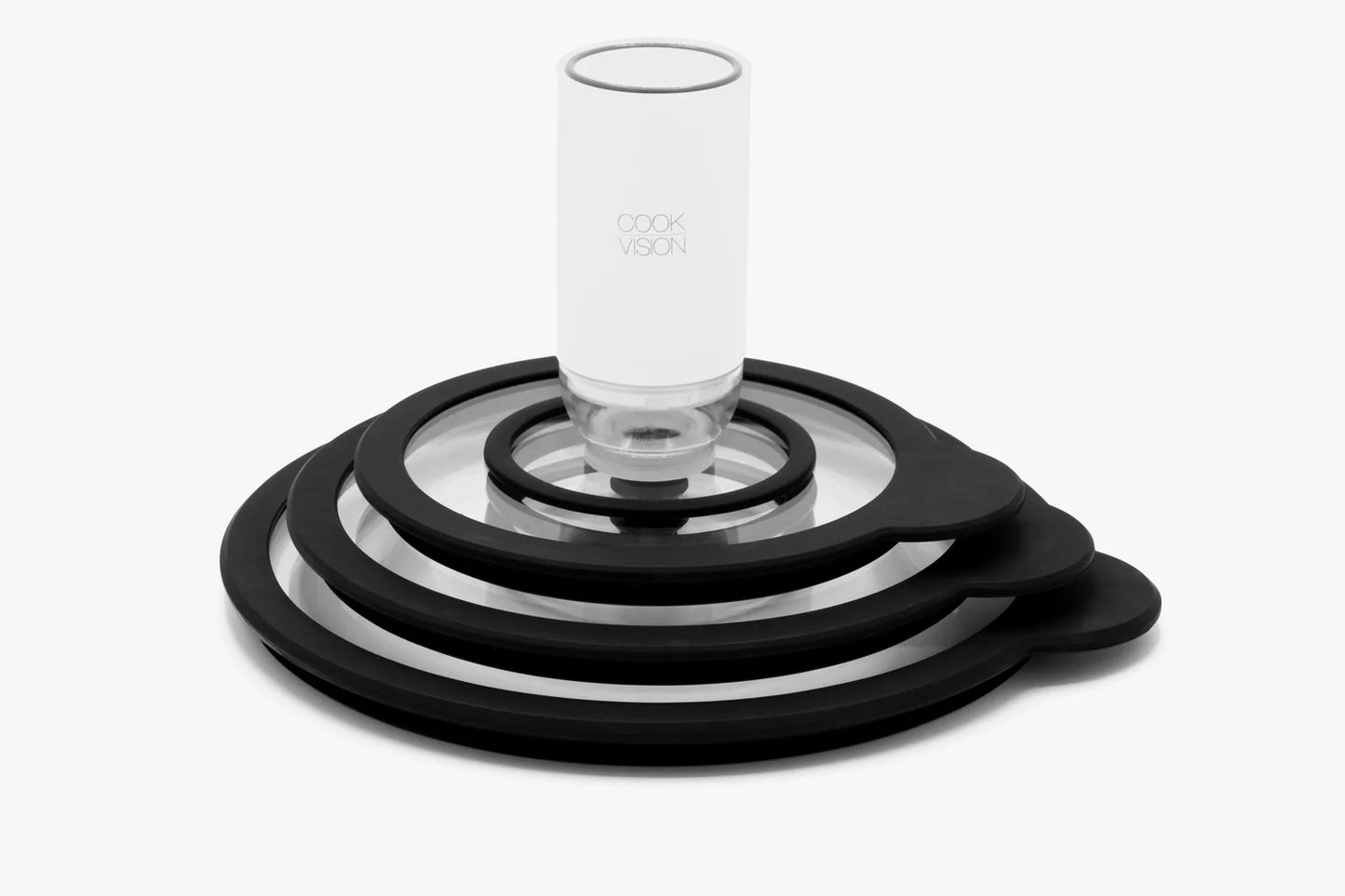 Set de couvercles sous vide en verre 4 pièces, pompe électrique incluse - Cookvision