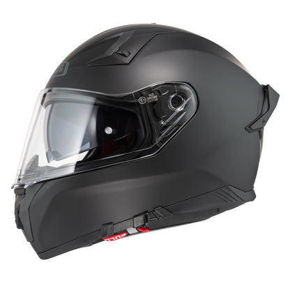 NZI - Casque Moto intégral - Modèle Go Rider Stream Duo noir mat avec pare-soleil