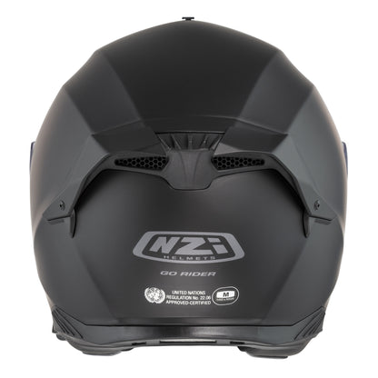 NZI - Casque Moto intégral - Modèle Go Rider Stream Duo noir mat avec pare-soleil