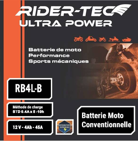 Batterie Moto RB4L-B Conventionnelle 12V 4Ah 45A