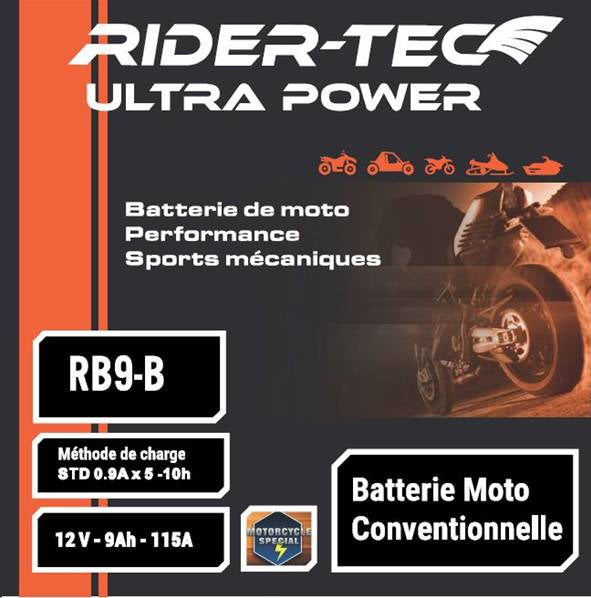 Batterie Moto RB9-B Conventionnelle 12V 9Ah 115A
