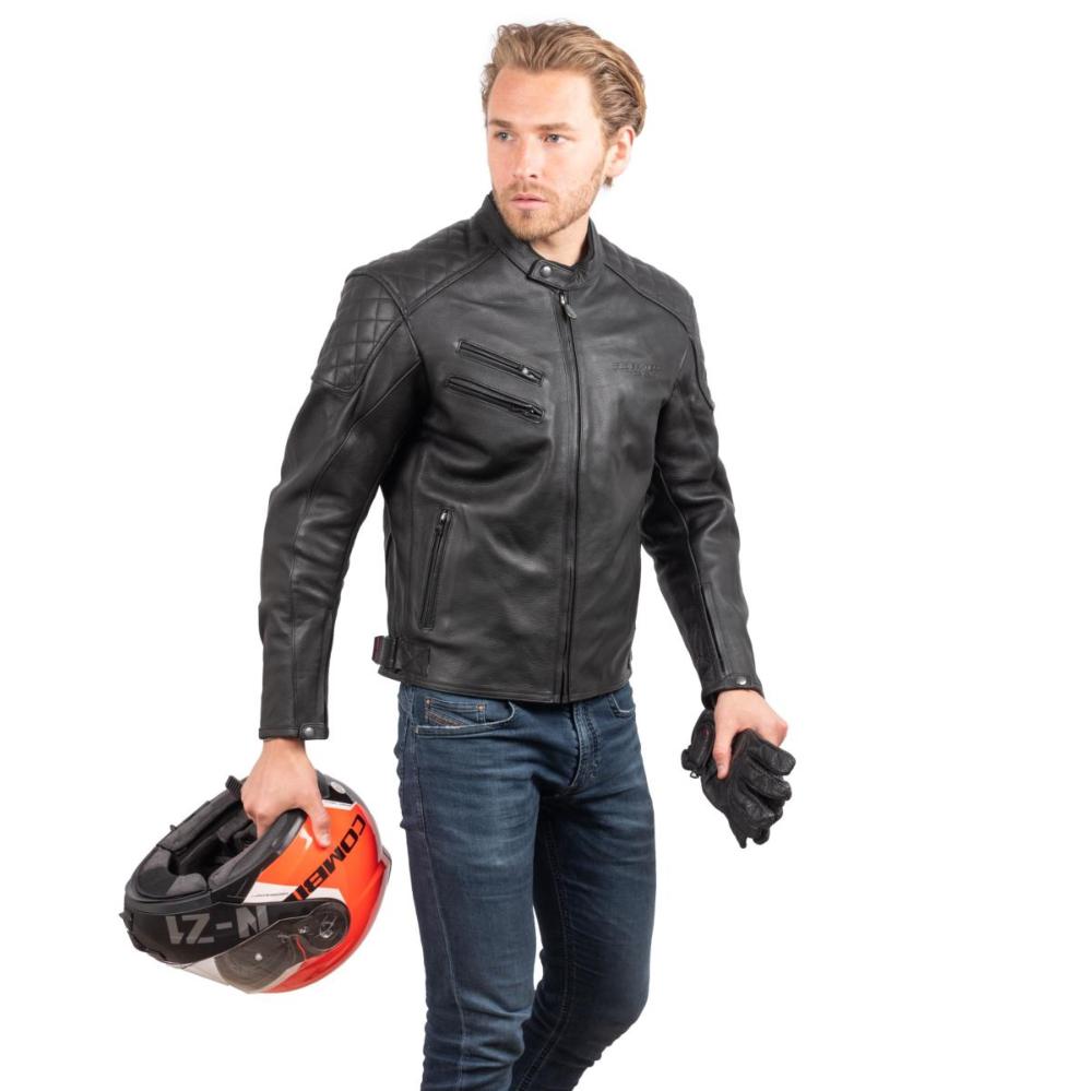 Blouson de Moto Homme Urban Rider-Tec Urban Cuir Noir