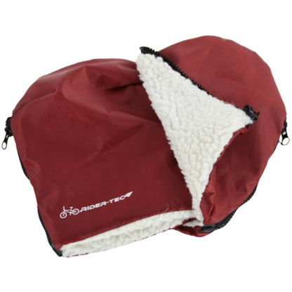 Manchons de vélo "Hand Muff" imperméables et chauds Bordeaux Rider-Tec