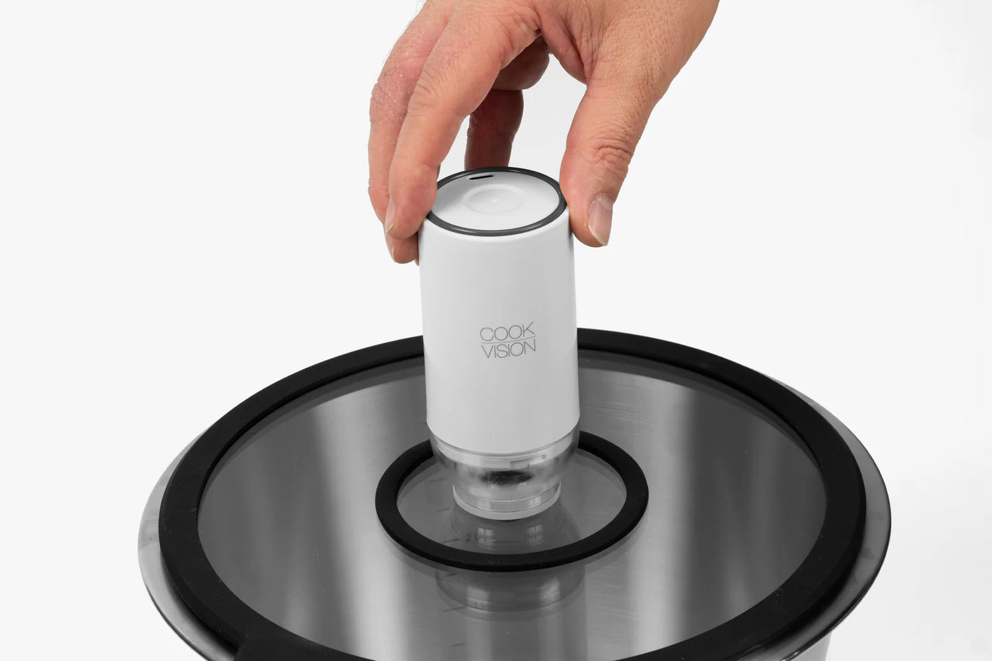 Set de couvercles sous vide en verre 4 pièces, pompe électrique incluse - Cookvision