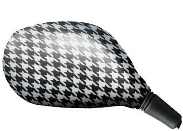 Housse décorative pied de poule blanc ovale