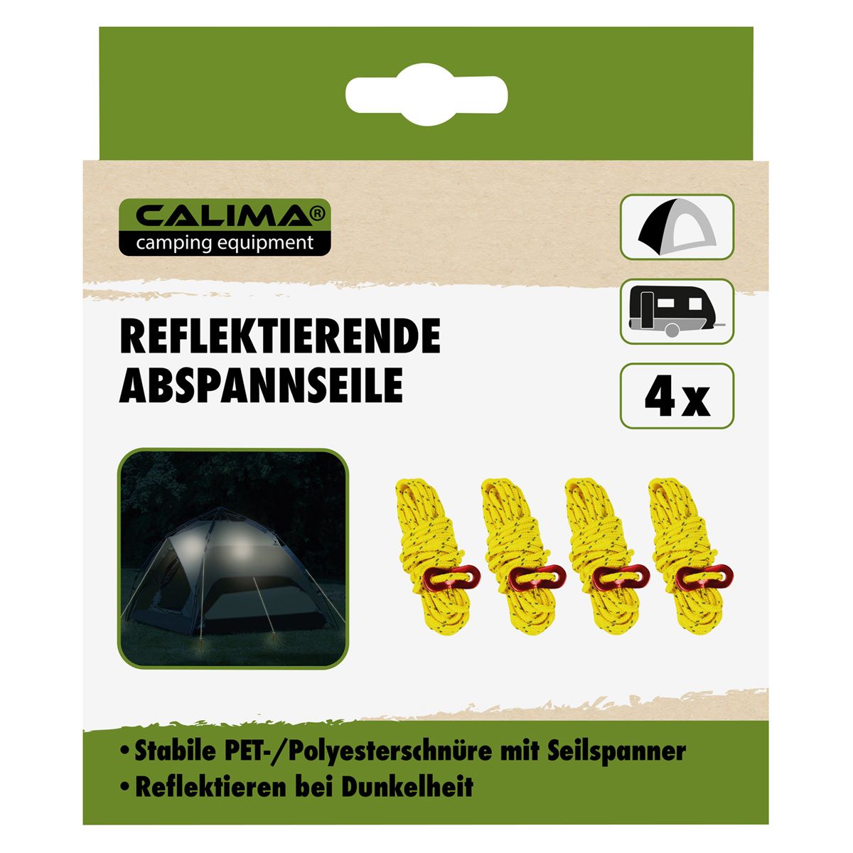 Cordes de haubanage réfléchissantes 4m 4 pièces