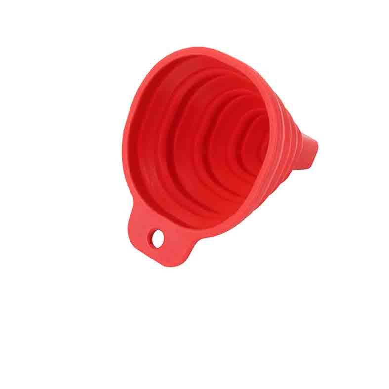 Entonnoir pliable rouge en silicone 9 x 8,7 cm