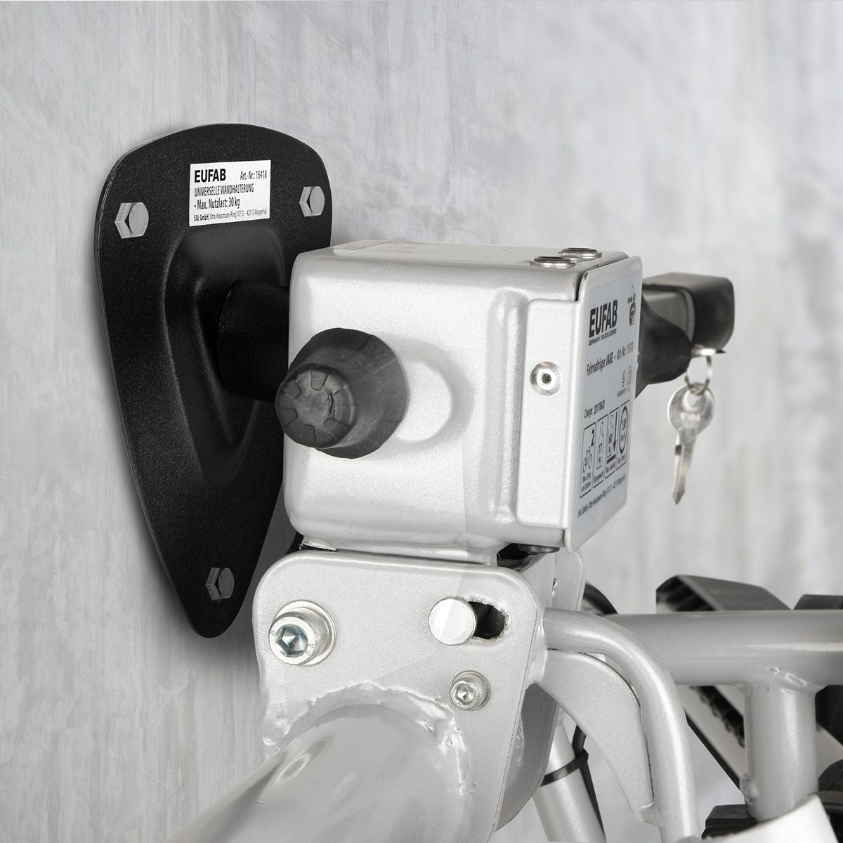 Fixation murale noire pour porte-vélos