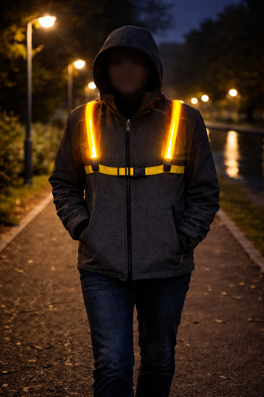 Harnais lumineux à LED LIGHT pour Vélo et Running - Taille S