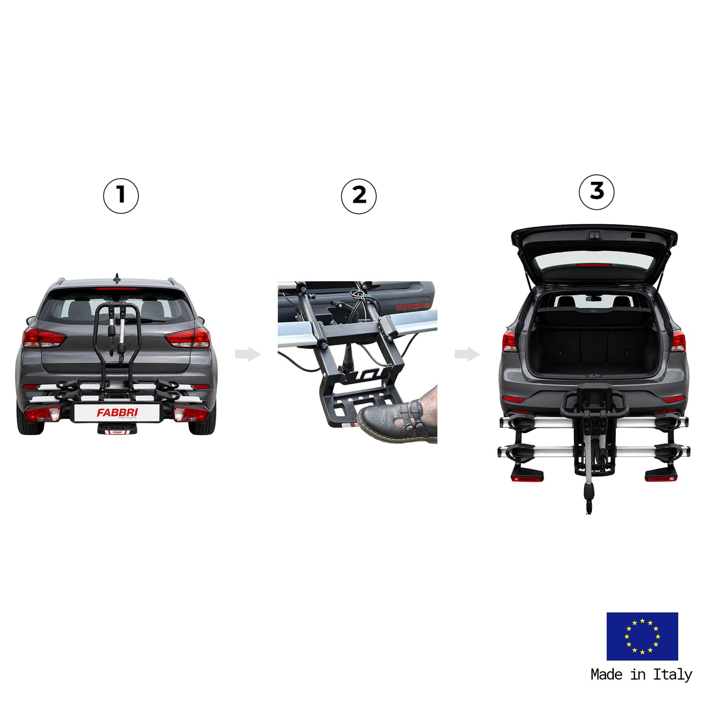 Porte-vélos 2 vélos GITANO SPECIAL pliable et basculant - FABBRI
