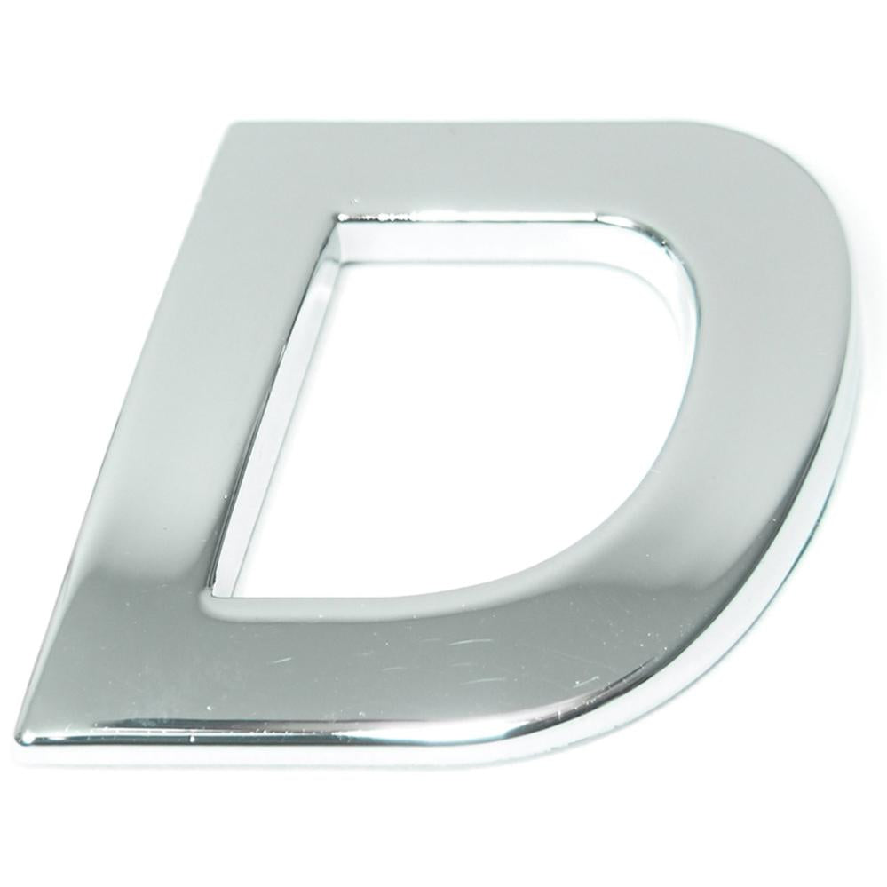 Lettre ''D'' 3D autocollante chromée