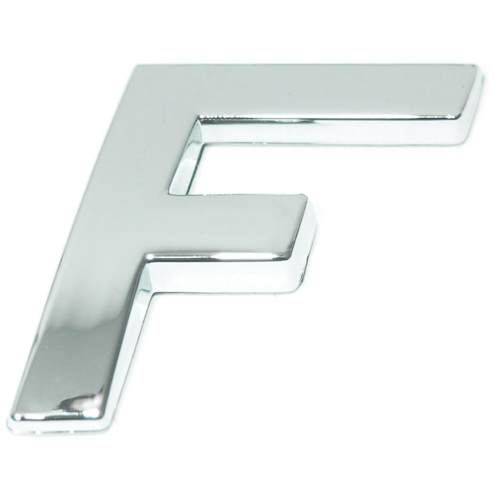 Lettre ''F'' 3D autocollante chromée