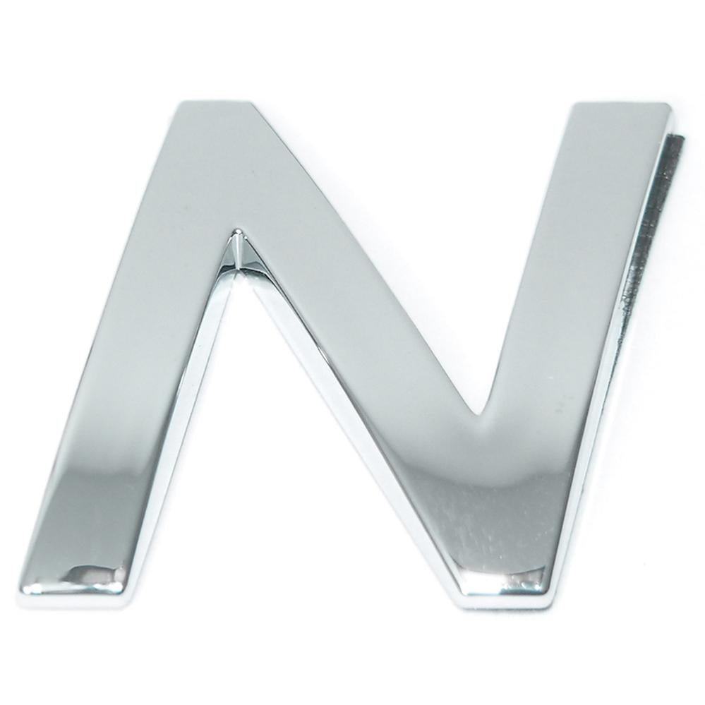 Lettre ''N'' 3D autocollante chromée