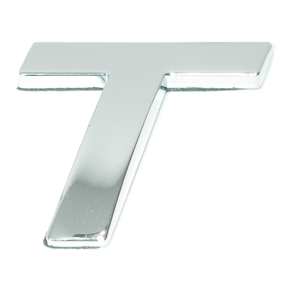 Lettre ''T'' 3D autocollante chromée