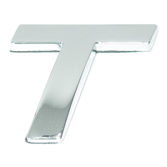 Lettre ''T'' 3D autocollante chromée