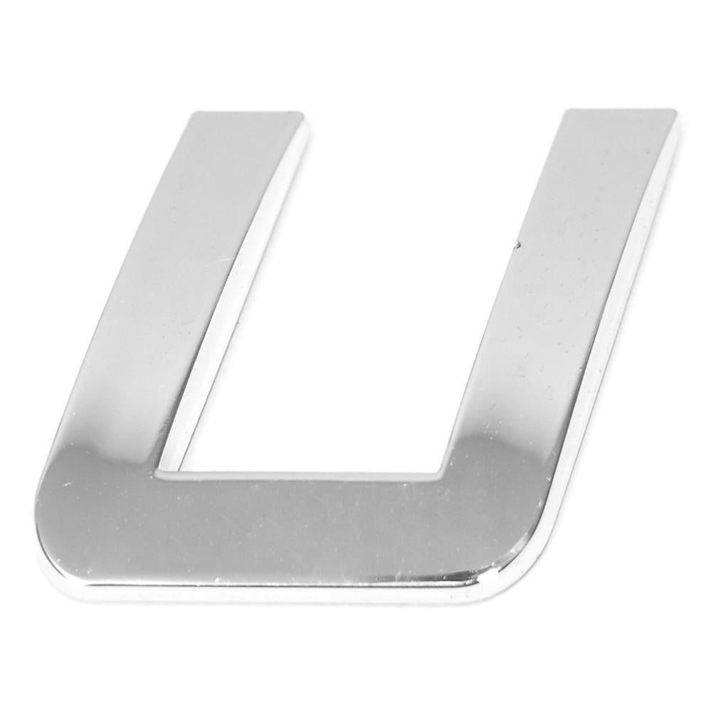 Lettre ''U'' 3D autocollante chromée