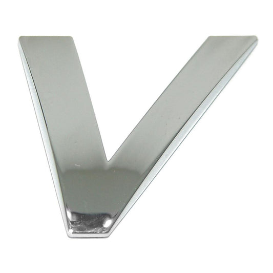 Lettre ''V'' 3D autocollante chromée