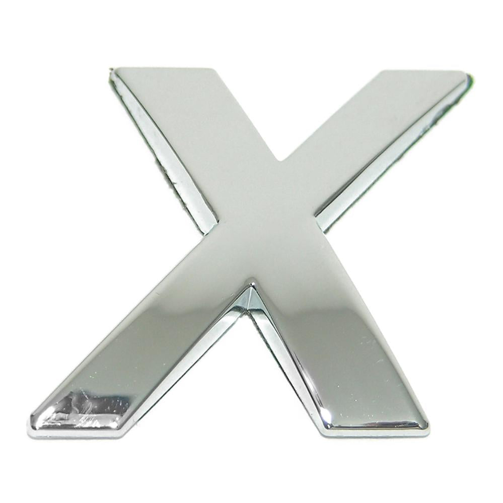 Lettre ''X'' 3D autocollante chromée
