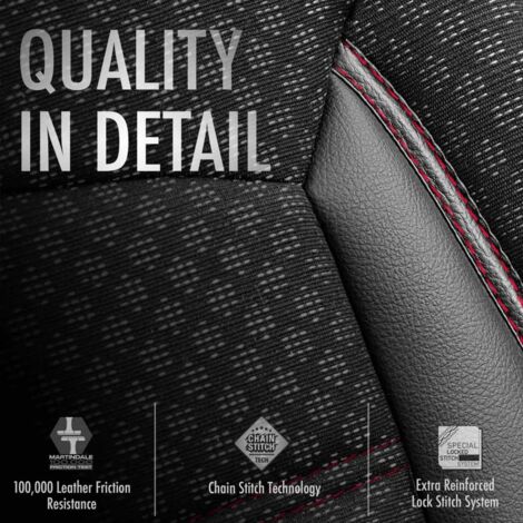 Set de housses de siège Sport Plus Noir & Rouge - otoM