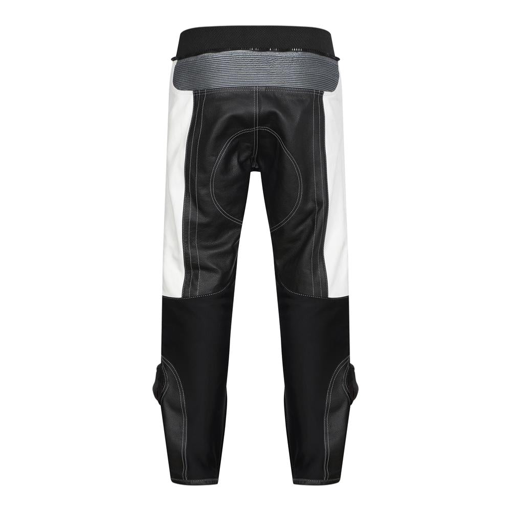 Pantalon de Moto Homme Road Pants Rider-Tec Cuir Noir& Blanc