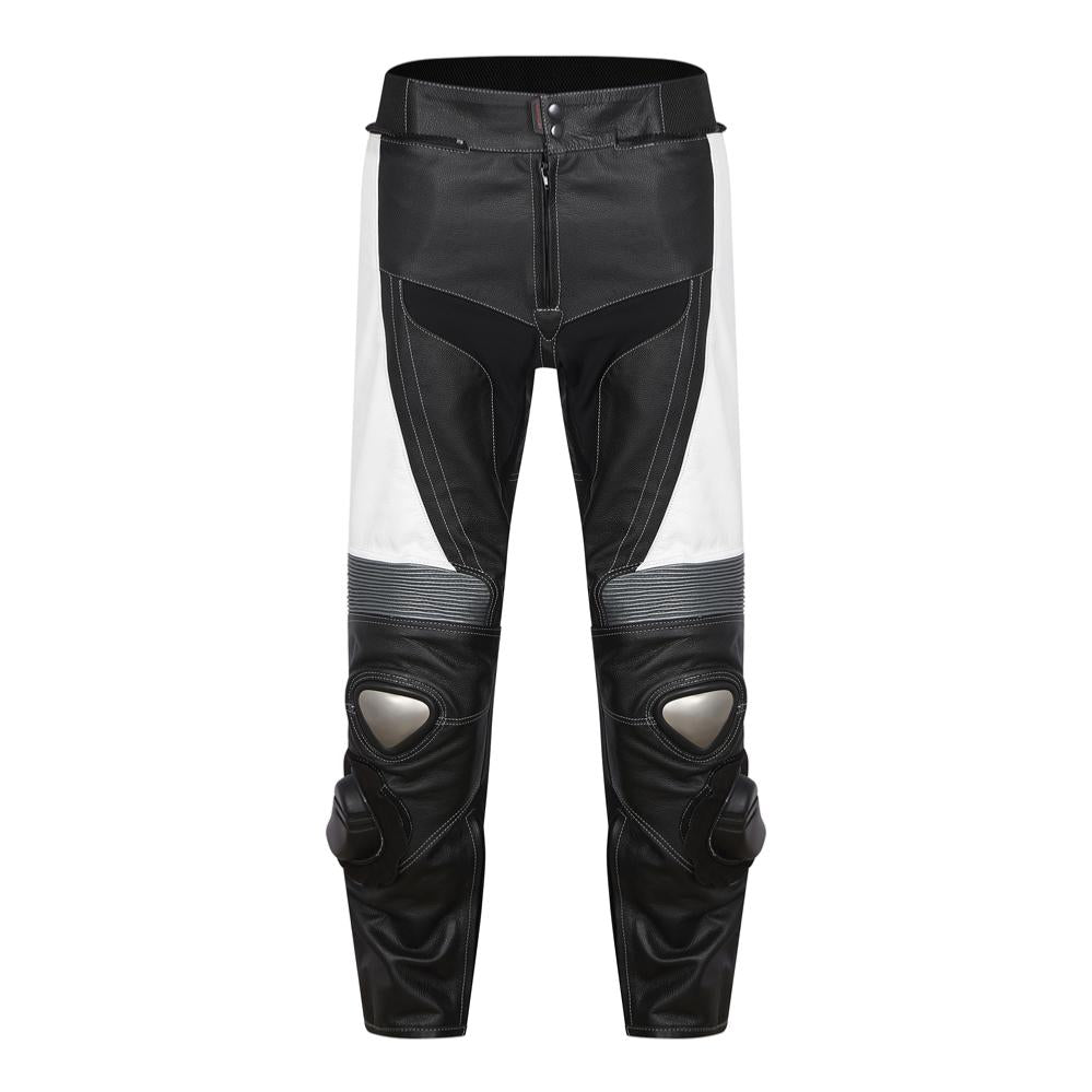 Pantalon de Moto Homme Road Pants Rider-Tec Cuir Noir& Blanc