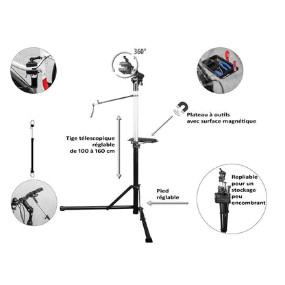 Pied d'atelier pour vélo électrique