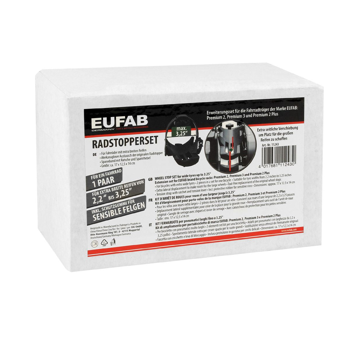 Sabot de roue 3,25 pouces pour porte-vélos EUFAB